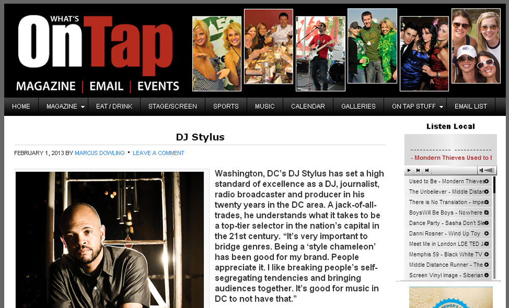 DJ Stylus - Feb. 1 2013 by Marcus Dowling (On Tap Online)